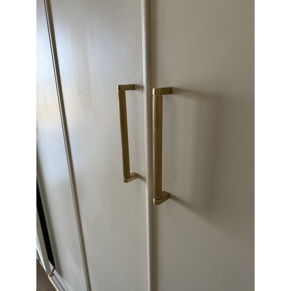 2 Two Restoration Hardware Lambeth Knurled 8 inch Pull ABRS Brass Handle Cabinet